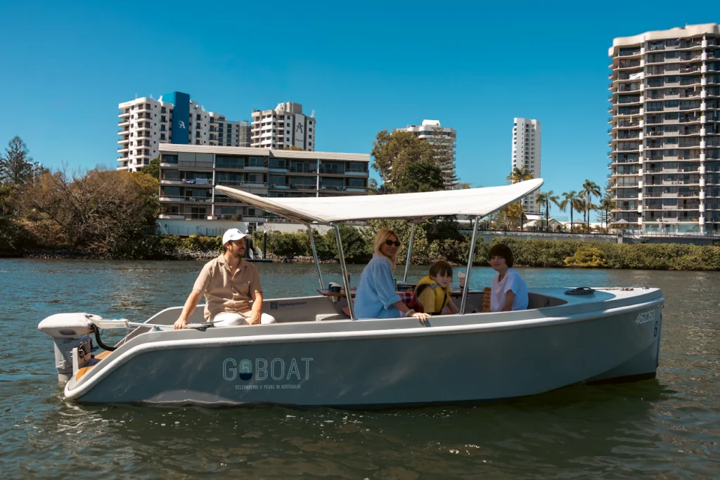self-drive picnic boat Gold Coast · boat hire no licence Surfers Paradise · things to do Isle of Capri Gold Coast